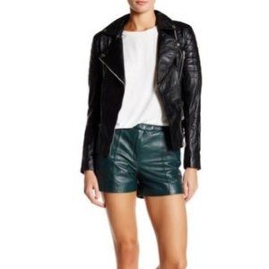 Muubaa Lena Genuine Leather Short Deep Teal US 2  $365